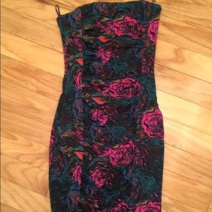 Ruched strapless cocktail dress